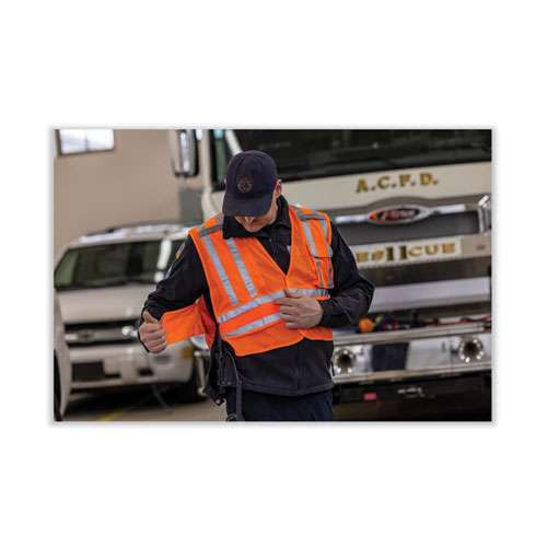 Glowear 8244psv Class 2 Expandable Public Safety Hook And Loop Vest, Polyester, X-large/2x-large, Orange Glowear 8244psv Class 2 Expandable Public Safety Hook And Loop Vest, Polyester, X-large/2x-large, Orange