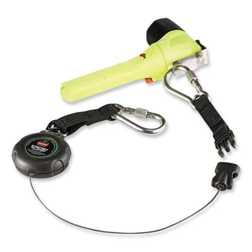 Squids 3000 Retractable Tool Lanyard With Carabiner Anchor, 1 Lb Working Capacity, 48" Long, Black Squids 3000 Retractable Tool Lanyard With Carabiner Anchor, 1 Lb Working Capacity, 48" Long, Black