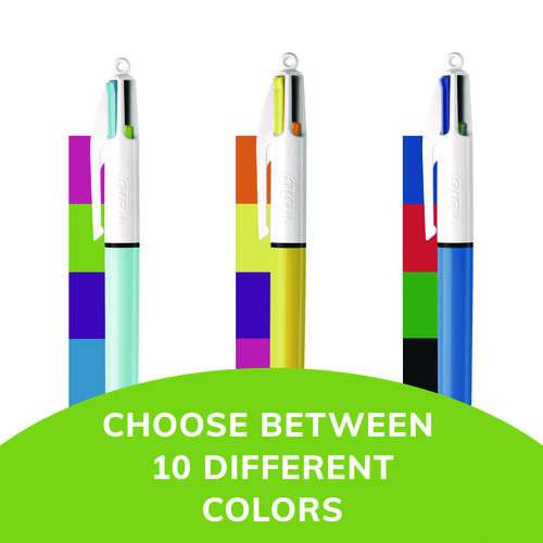 4-color Multi-color Ballpoint Pen, Retractable, Medium 1 Mm, Assorted Ink And Barrel Colors, 3/pack