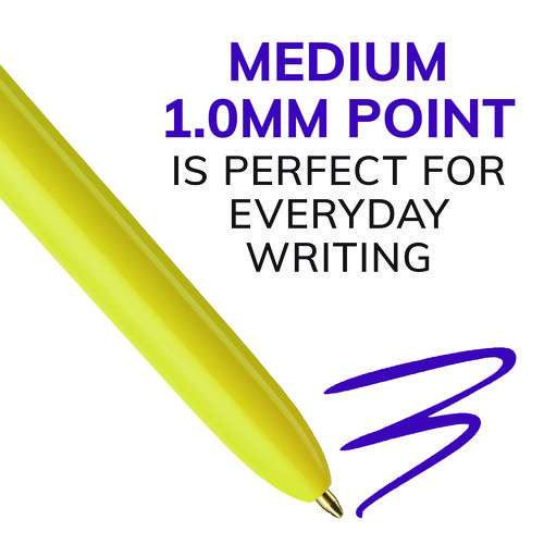 4-color Multi-color Ballpoint Pen, Retractable, Medium 1 Mm, Assorted Ink And Barrel Colors, 3/pack