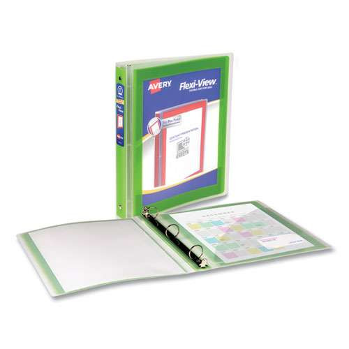 Flexi-view Binder With Round Rings, 3 Rings, 1" Capacity, 11 X 8.5, Green Flexi-view Binder With Round Rings, 3 Rings, 1" Capacity, 11 X 8.5, Green