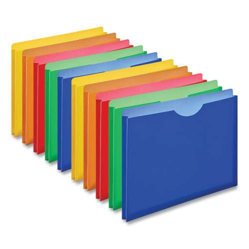 Expanding Poly File Jackets, 1 Section, Straight Tab, Letter Size, Assorted, 10/pack Expanding Poly File Jackets, 1 Section, Straight Tab, Letter Size, Assorted, 10/pack