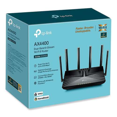 Archer Ax4400 Wireless And Ethernet Router, 5 Ports, Dual-band 2.4 Ghz/5 Ghz Archer Ax4400 Wireless And Ethernet Router, 5 Ports, Dual-band 2.4 Ghz/5 Ghz