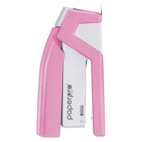 Incourage Spring-powered Compact Stapler With Antimicrobial Protection, 20-sheet Capacity, Pink/gray Incourage Spring-powered Compact Stapler With Antimicrobial Protection, 20-sheet Capacity, Pink/gray