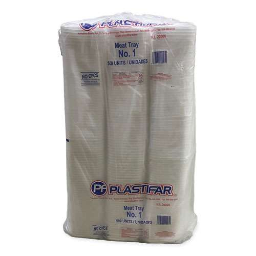 Meat Trays, #1, 5.38 X 5.38 X 1.07, White, Foam, 500/carton Meat Trays, #1, 5.38 X 5.38 X 1.07, White, Foam, 500/carton