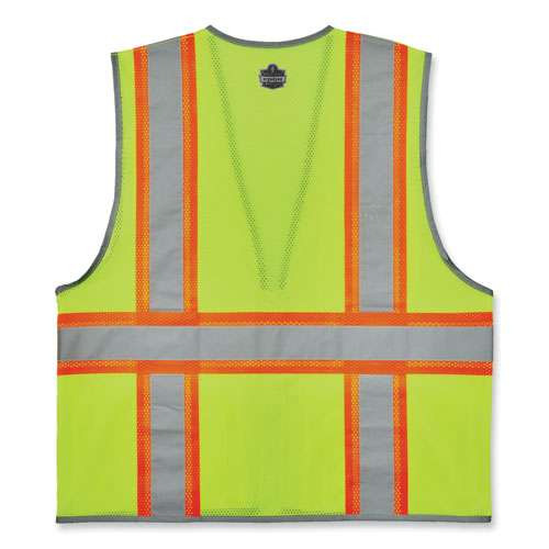 Glowear 8246z-s Single Size Class 2 Two-tone Mesh Vest, Polyester, 3x-large, Lime