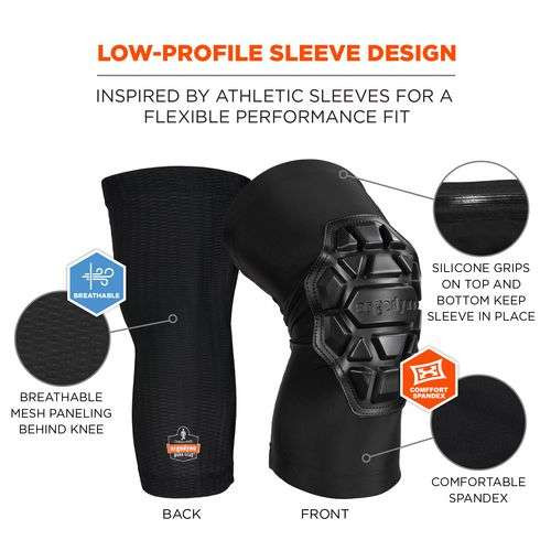 Proflex 550 Padded Knee Sleeves With 3-layer Foam Cap, Slip-on, Large/x-large, Black, Pair Proflex 550 Padded Knee Sleeves With 3-layer Foam Cap, Slip-on, Large/x-large, Black, Pair