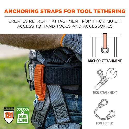 Squids 3172 Anchor Strap Hook And Loop Closure For Tool Tethering, 5 Lb Max Working Capacity, 5" Long, Orange, 2/pack Squids 3172 Anchor Strap Hook And Loop Closure For Tool Tethering, 5 Lb Max Working Capacity, 5" Long, Orange, 2/pack