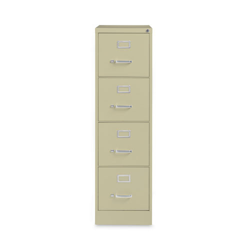 Four-drawer Economy Vertical File, Letter-size File Drawers, 15" X 26.5" X 52", Putty