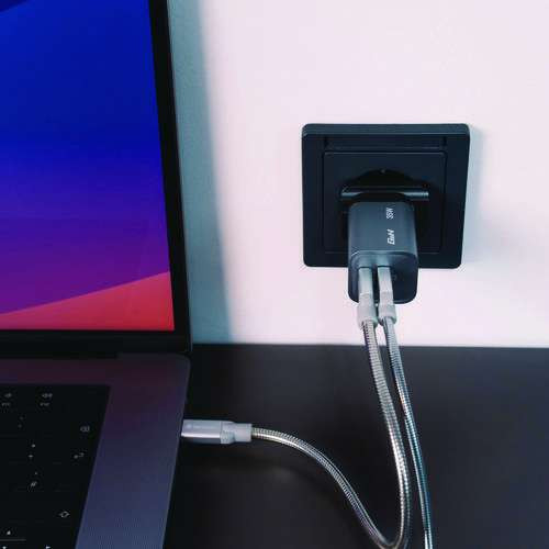 35 W 2-port Gan Wall Charger, Black/gray 35 W 2-port Gan Wall Charger, Black/gray
