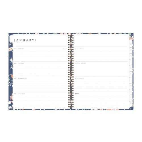 One Tree Planted Effie Weekly/monthly Planner, Floral Artwork, 11" X 8.5", Blue/peach/green Cover, 12-month (jan-dec): 2025 One Tree Planted Effie Weekly/monthly Planner, Floral Artwork, 11" X 8.5", Blue/peach/green Cover, 12-month (jan-dec): 2025