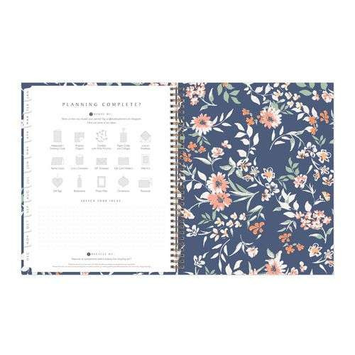 One Tree Planted Effie Weekly/monthly Planner, Floral Artwork, 11" X 8.5", Blue/peach/green Cover, 12-month (jan-dec): 2025 One Tree Planted Effie Weekly/monthly Planner, Floral Artwork, 11" X 8.5", Blue/peach/green Cover, 12-month (jan-dec): 2025