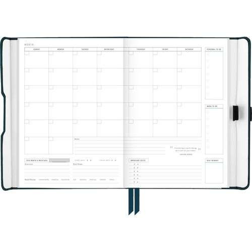 Foundation Undated Weekly/monthly Planner, 8.5" X 6.75", Blue Cover, 12-month: Undated Foundation Undated Weekly/monthly Planner, 8.5" X 6.75", Blue Cover, 12-month: Undated