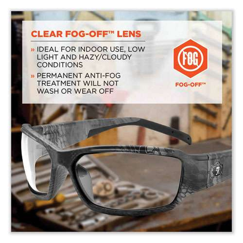 Skullerz Thor Safety Glasses, Kryptek Tyhpon Nylon Impact Frame, Antifog Clear Polycarbonate Lens Skullerz Thor Safety Glasses, Kryptek Tyhpon Nylon Impact Frame, Antifog Clear Polycarbonate Lens