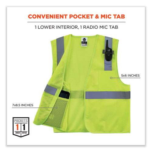 Glowear 8210hl-s Single Size Class 2 Economy Mesh Vest, Polyester, X-small, Lime Glowear 8210hl-s Single Size Class 2 Economy Mesh Vest, Polyester, X-small, Lime