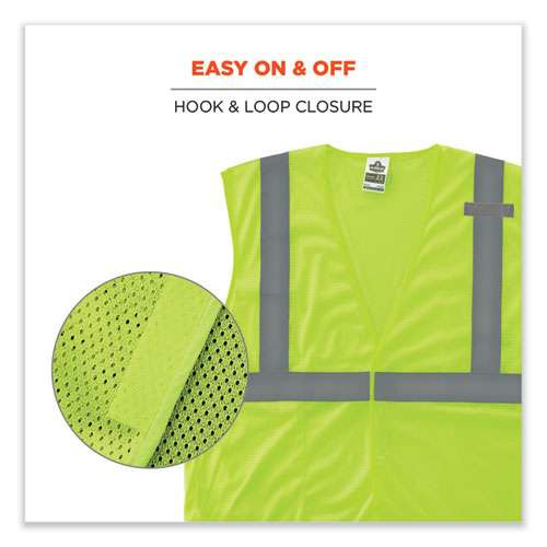 Glowear 8210hl-s Single Size Class 2 Economy Mesh Vest, Polyester, X-small, Lime Glowear 8210hl-s Single Size Class 2 Economy Mesh Vest, Polyester, X-small, Lime