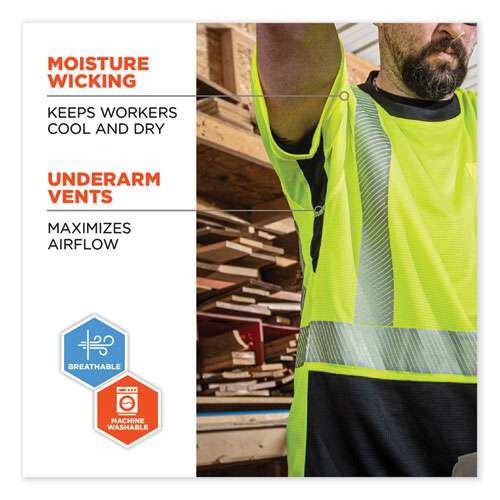 Glowear 8283bk Class 2 Lightweight Performance Hi-vis T-shirt, Polyester, Large, Lime Glowear 8283bk Class 2 Lightweight Performance Hi-vis T-shirt, Polyester, Large, Lime