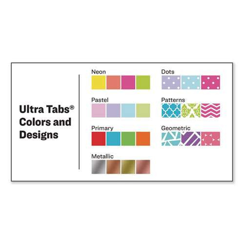 Ultra Tabs Repositionable Mini Tabs, 1/5-cut Tabs, Assorted Neon, 1" Wide, 80/pack Ultra Tabs Repositionable Mini Tabs, 1/5-cut Tabs, Assorted Neon, 1" Wide, 80/pack