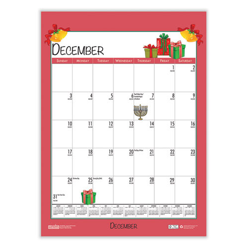 Recycled Seasonal Wall Calendar, Illustrated Seasons Artwork, 12 X 16.5, 12-month (july To June): 2023 To 2024 Recycled Seasonal Wall Calendar, Illustrated Seasons Artwork, 12 X 16.5, 12-month (july To June): 2023 To 2024