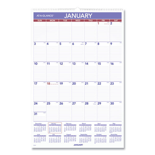 Monthly Wall Calendar With Ruled Daily Blocks, 12 X 17, White Sheets, 12-month (jan To Dec): 2026 Monthly Wall Calendar With Ruled Daily Blocks, 12 X 17, White Sheets, 12-month (jan To Dec): 2026