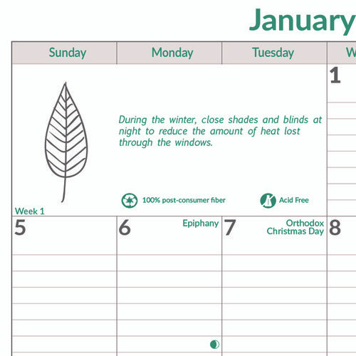 Ecologix Monthly Wall Calendar, Ecologix Artwork, 12 X 17, White/green Sheets, 12-month (jan To Dec): 2026 Ecologix Monthly Wall Calendar, Ecologix Artwork, 12 X 17, White/green Sheets, 12-month (jan To Dec): 2026