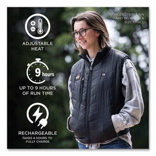 N-ferno 6495 Rechargeable Heated Vest With Battery Power Bank, Fleece/polyester, Large, Black N-ferno 6495 Rechargeable Heated Vest With Battery Power Bank, Fleece/polyester, Large, Black