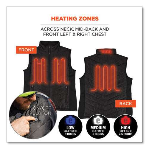 N-ferno 6495 Rechargeable Heated Vest With Battery Power Bank, Fleece/polyester, Large, Black N-ferno 6495 Rechargeable Heated Vest With Battery Power Bank, Fleece/polyester, Large, Black