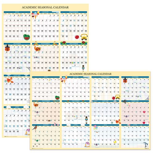 Recycled Academic Seasonal Laminated Wall Calendar, Illustrated Seasons, 24 X 37, 12-month (july To June), 2025 To 2026 Recycled Academic Seasonal Laminated Wall Calendar, Illustrated Seasons, 24 X 37, 12-month (july To June), 2025 To 2026