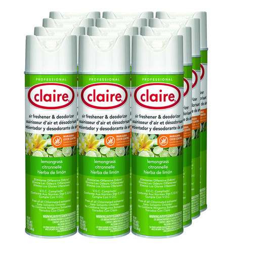 Aerosol Air Freshener And Deodorizer, Lemongrass Citronella, 12 Oz Aerosol Spray, 12 Cans Aerosol Air Freshener And Deodorizer, Lemongrass Citronella, 12 Oz Aerosol Spray, 12 Cans