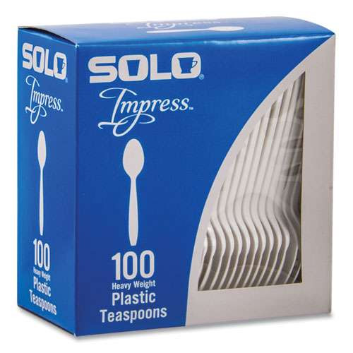Impress Heavyweight Full-length Polystyrene Cutlery, Spoon, Plastic, White, 100/box, 10 Boxes/carton Impress Heavyweight Full-length Polystyrene Cutlery, Spoon, Plastic, White, 100/box, 10 Boxes/carton