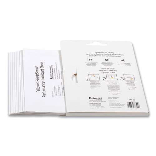 Powershred Performance+ Lubricant Sheets, 8.5 X 6, 10/pack Powershred Performance+ Lubricant Sheets, 8.5 X 6, 10/pack