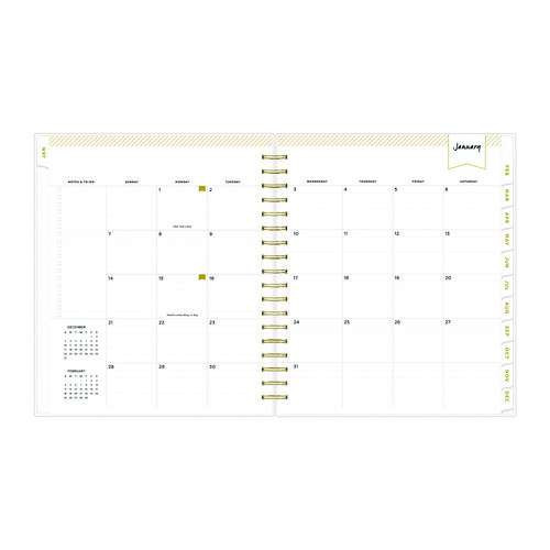 Day Designer Navy Stripe Daily/monthly Planner, Horizontal Stripe Artwork, 10 X 8, Navy/white Cover, 12-month (jan-dec): 2025