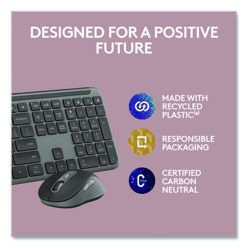 Signature Slim Mk955 Wireless Keyboard And Optical Mouse Combo, 2.4 Ghz Frequency/33 Ft Wireless Range, Graphite Signature Slim Mk955 Wireless Keyboard And Optical Mouse Combo, 2.4 Ghz Frequency/33 Ft Wireless Range, Graphite