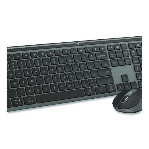 Signature Slim Mk955 Wireless Keyboard And Optical Mouse Combo, 2.4 Ghz Frequency/33 Ft Wireless Range, Graphite Signature Slim Mk955 Wireless Keyboard And Optical Mouse Combo, 2.4 Ghz Frequency/33 Ft Wireless Range, Graphite