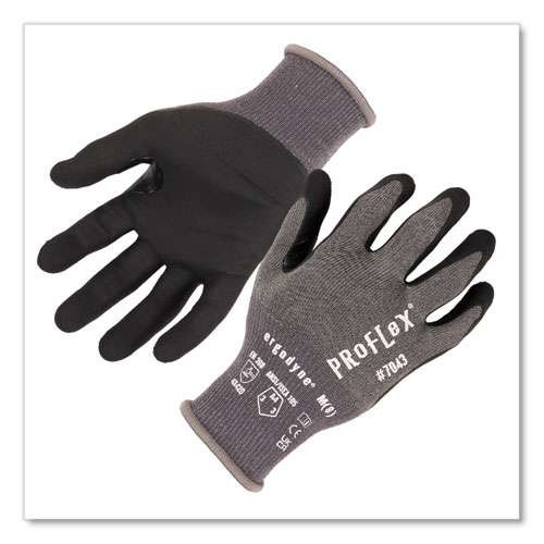 Proflex 7043 Ansi A4 Nitrile Coated Cr Gloves, Gray, Large, 12 Pairs Proflex 7043 Ansi A4 Nitrile Coated Cr Gloves, Gray, Large, 12 Pairs