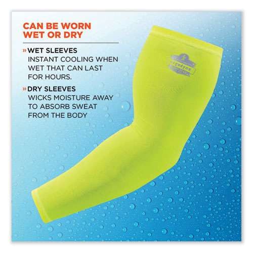 Chill-its 6690 Performance Knit Cooling Arm Sleeve, Polyester/spandex, Large, Lime, 2 Sleeves Chill-its 6690 Performance Knit Cooling Arm Sleeve, Polyester/spandex, Large, Lime, 2 Sleeves
