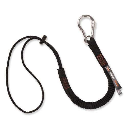Squids 3105 Tool Lanyard With Aluminum Carabiner + Cinch-loop, 15 Lb Max Working Capacity, 32" To 48" Long, Black, 10/pack Squids 3105 Tool Lanyard With Aluminum Carabiner + Cinch-loop, 15 Lb Max Working Capacity, 32" To 48" Long, Black, 10/pack