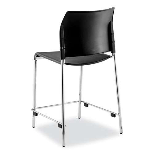 Cafetorium Counter Height Stool, Supports Up To 300 Lb, 24" Seat Height, Black Seat, Black Back, Chrome Base Cafetorium Counter Height Stool, Supports Up To 300 Lb, 24" Seat Height, Black Seat, Black Back, Chrome Base