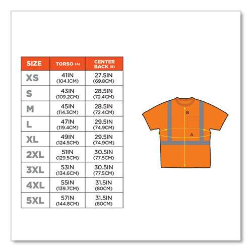 Glowear 8289 Class 2 Hi-vis T-shirt, Polyester, Orange, Small Glowear 8289 Class 2 Hi-vis T-shirt, Polyester, Orange, Small