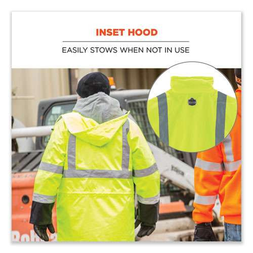 Glowear 8365bk Class 3 Hi-vis Rain Jacket Black Bottom, 3x-large, Lime Glowear 8365bk Class 3 Hi-vis Rain Jacket Black Bottom, 3x-large, Lime