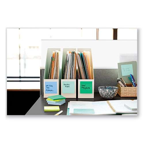 100% Recycled Paper Super Sticky Notes, Unruled, 3" X 3", Assorted Oasis Colors, 70 Sheets/pad, 12 Pads/pack 100% Recycled Paper Super Sticky Notes, Unruled, 3" X 3", Assorted Oasis Colors, 70 Sheets/pad, 12 Pads/pack