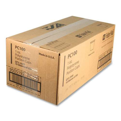 Portion Cups, 1 Oz, Plastic, Translucent, 250/sleeve, 10 Sleeves/carton Portion Cups, 1 Oz, Plastic, Translucent, 250/sleeve, 10 Sleeves/carton