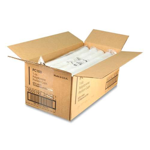 Portion Cups, 1 Oz, Plastic, Translucent, 250/sleeve, 10 Sleeves/carton Portion Cups, 1 Oz, Plastic, Translucent, 250/sleeve, 10 Sleeves/carton