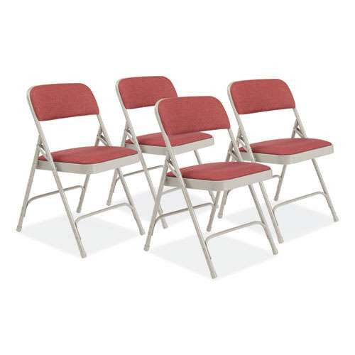 2200 Series Fabric Dual-hinge Premium Folding Chair, Supports Up To 500 Lb, Cabernet Seat, Cabernet Back, Gray Base, 4/carton 2200 Series Fabric Dual-hinge Premium Folding Chair, Supports Up To 500 Lb, Cabernet Seat, Cabernet Back, Gray Base, 4/carton