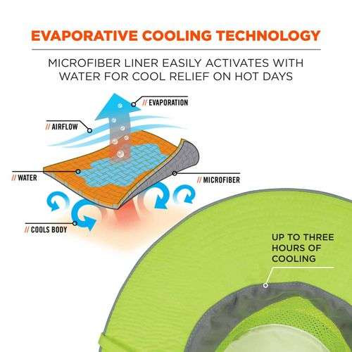 Chill-its 8935mf Hi-vis Microfiber Ranger Sun Hat, Polyester/microfiber, 2x-large/3x-large, Lime Chill-its 8935mf Hi-vis Microfiber Ranger Sun Hat, Polyester/microfiber, 2x-large/3x-large, Lime