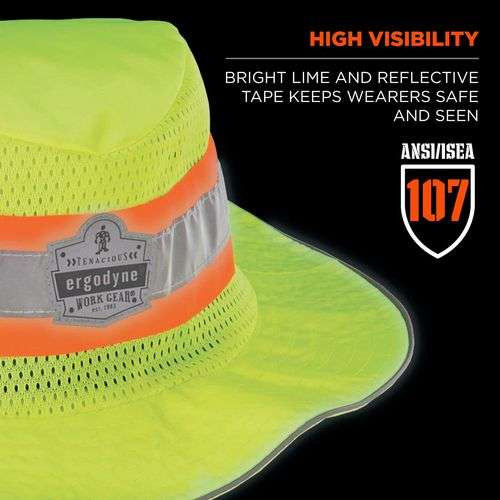 Chill-its 8935mf Hi-vis Microfiber Ranger Sun Hat, Polyester/microfiber, 2x-large/3x-large, Lime Chill-its 8935mf Hi-vis Microfiber Ranger Sun Hat, Polyester/microfiber, 2x-large/3x-large, Lime