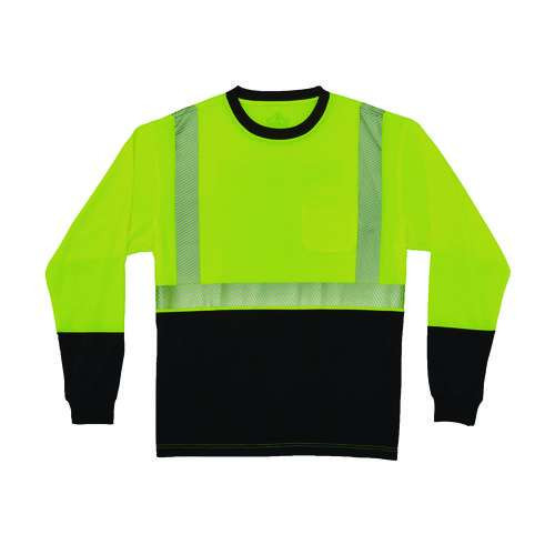 Glowear 8281bk Class 2 Long Sleeve Shirt With Black Bottom, X-large Long, Lime Glowear 8281bk Class 2 Long Sleeve Shirt With Black Bottom, X-large Long, Lime