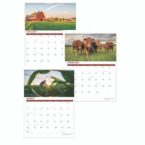 100% Recycled Farm Life Wall Calendar, 11 X 14, White/multicolor Sheets, 12-month (jan-dec): 2026 100% Recycled Farm Life Wall Calendar, 11 X 14, White/multicolor Sheets, 12-month (jan-dec): 2026