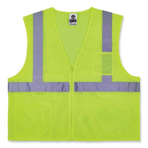 Glowear 8256z Class 2 Self-extinguishing Zipper Vest, Polyester, 2x-large/3x-large, Lime Glowear 8256z Class 2 Self-extinguishing Zipper Vest, Polyester, 2x-large/3x-large, Lime