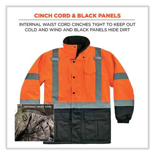 Glowear 8384 Class 3 Hi-vis Quilted Thermal Parka, Small, Orange Glowear 8384 Class 3 Hi-vis Quilted Thermal Parka, Small, Orange